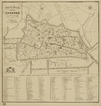 216030 Plattegrond van de stad Utrecht met directe omgeving; met weergave van het stratenplan met bebouwingsblokken en ...